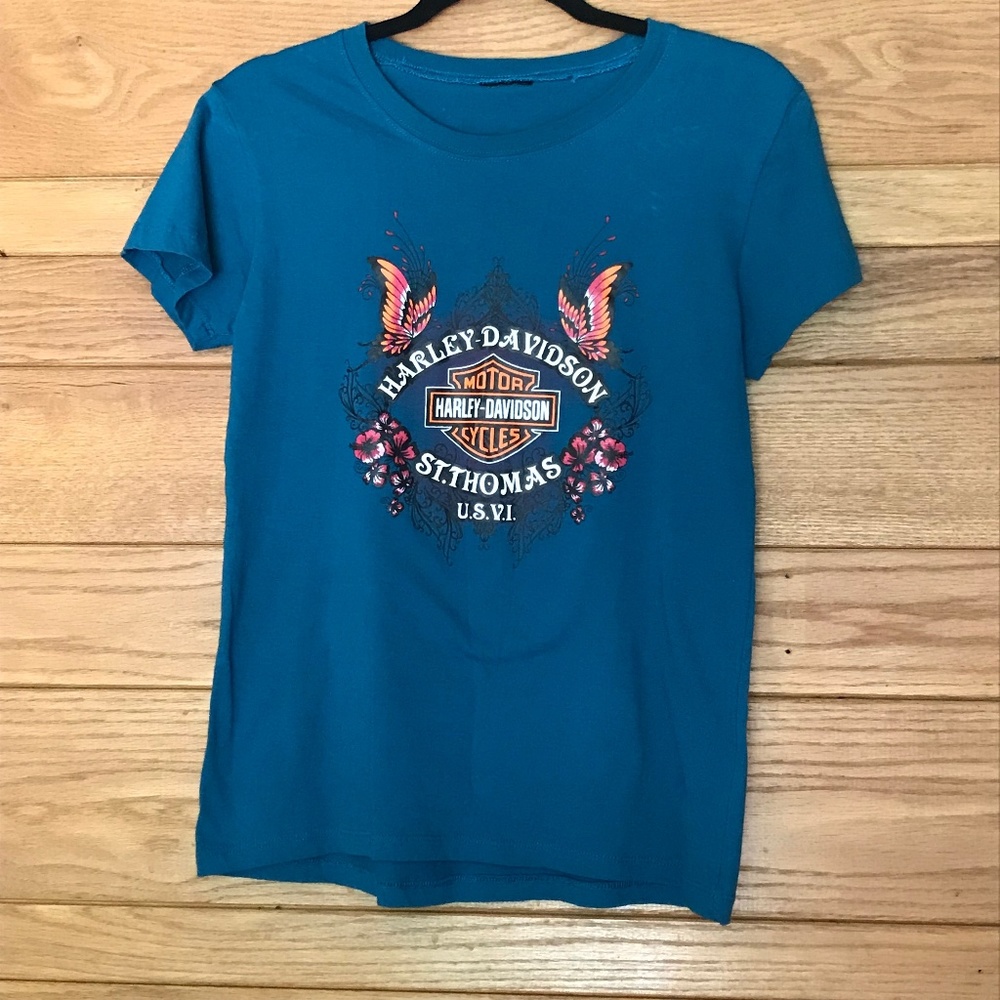 Harley Davidson St. Thomas USVI butterfly t-shirt